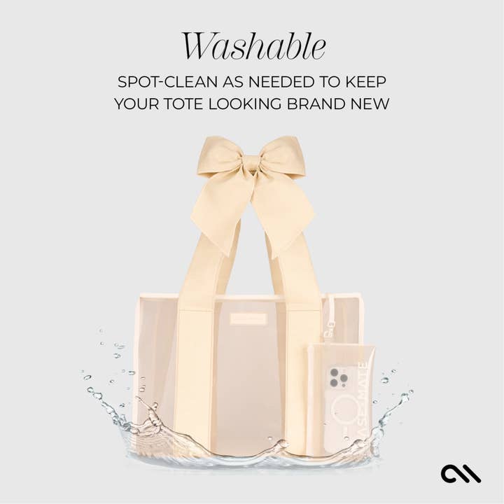 Case-Mate - Wholesale Tote Bag - Women's - Case-Mate Ecru Raffia Bow Jelly Tote Bag8