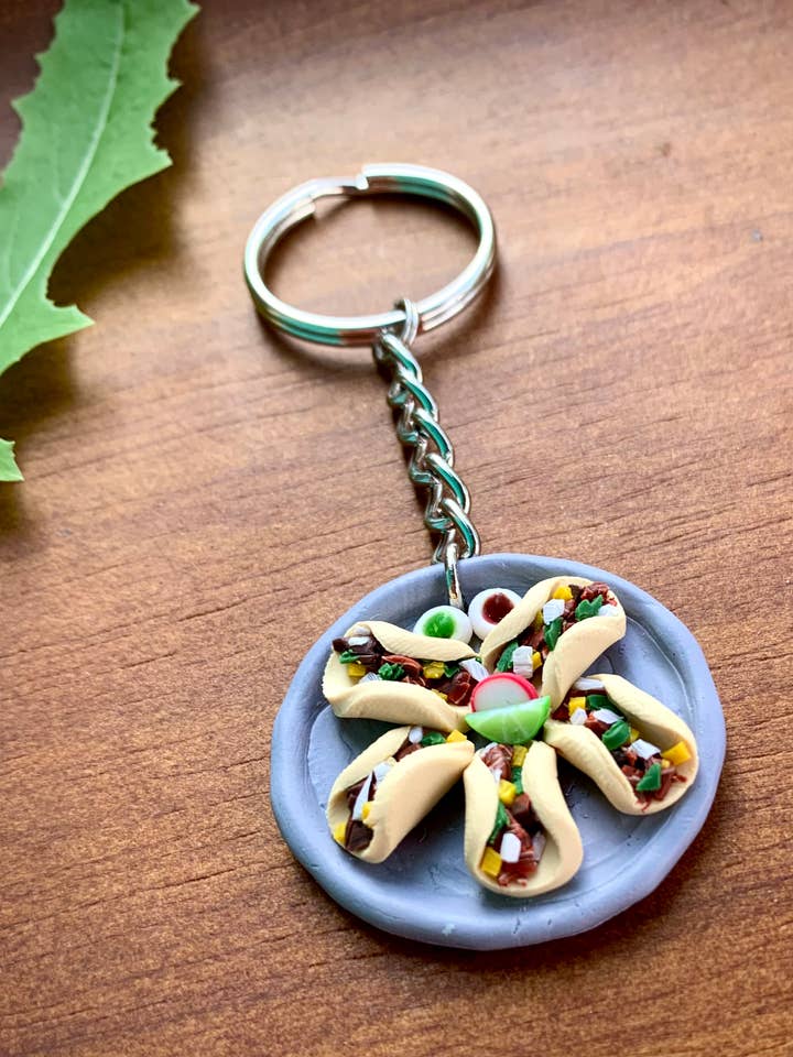 Taco Platter Keychain for wholesale by Iba Sisters