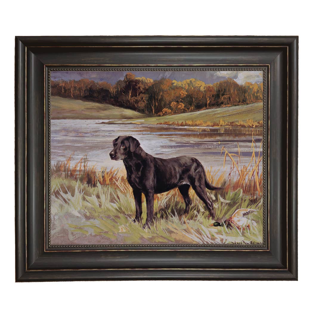 Madison Bay Co. - Historical Home Decor Reproductions - Wholesale Art Print - Labrador Retriever with Duck Framed Painting Print on Canvas54