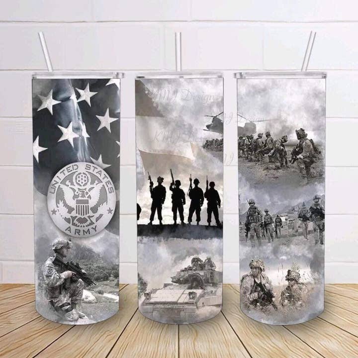 Gobelet de 20 oz de l'armée des États-Unis pour la vente par Farm Life Crafting