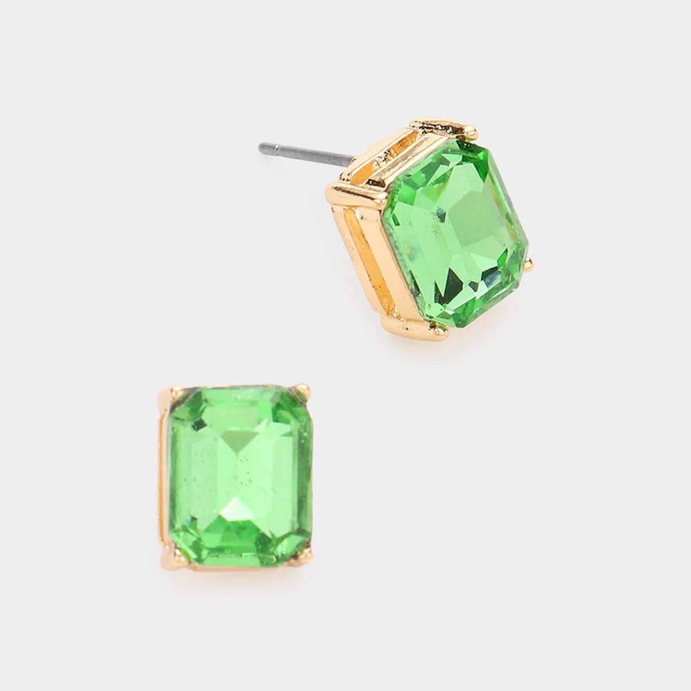 Sensibling Corp. - Wholesale Stud/Post Earrings - Emerald Cut Stone Stud Evening Earrings5