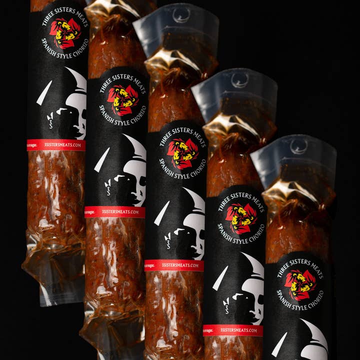 Three Sisters Artisanal Meats - Vente Salamis - Liens chorizo séchés à sec de 6 oz - Caisse de 12