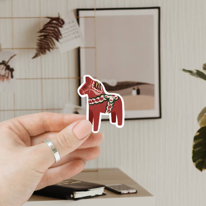 Tilda&Theo - Wholesale Sticker - Dala Horse vinyl sticker - Sweden Kiss Cut sticker2