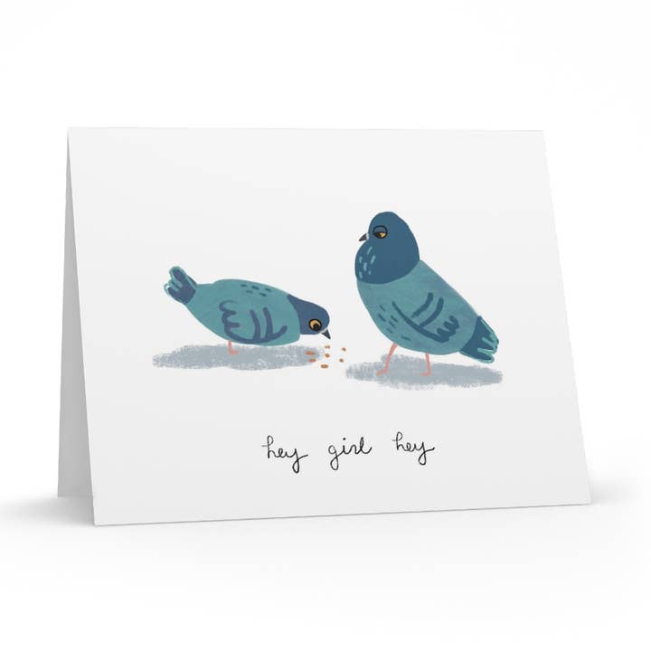 Romantic Mating Display Pigeon Card for wholesale by Lunaludraws