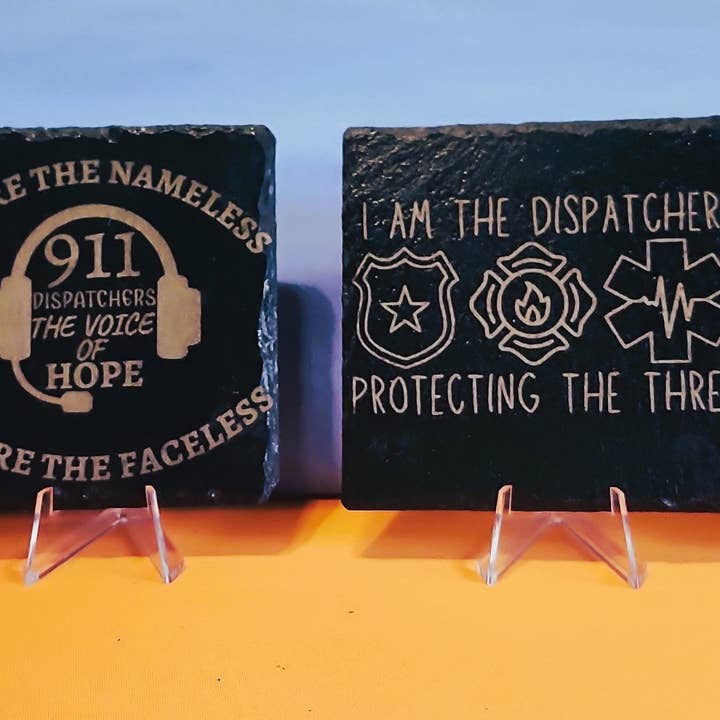 911 Dispatch Life Coasters for wholesale by Fiddler's Green Wood Working
