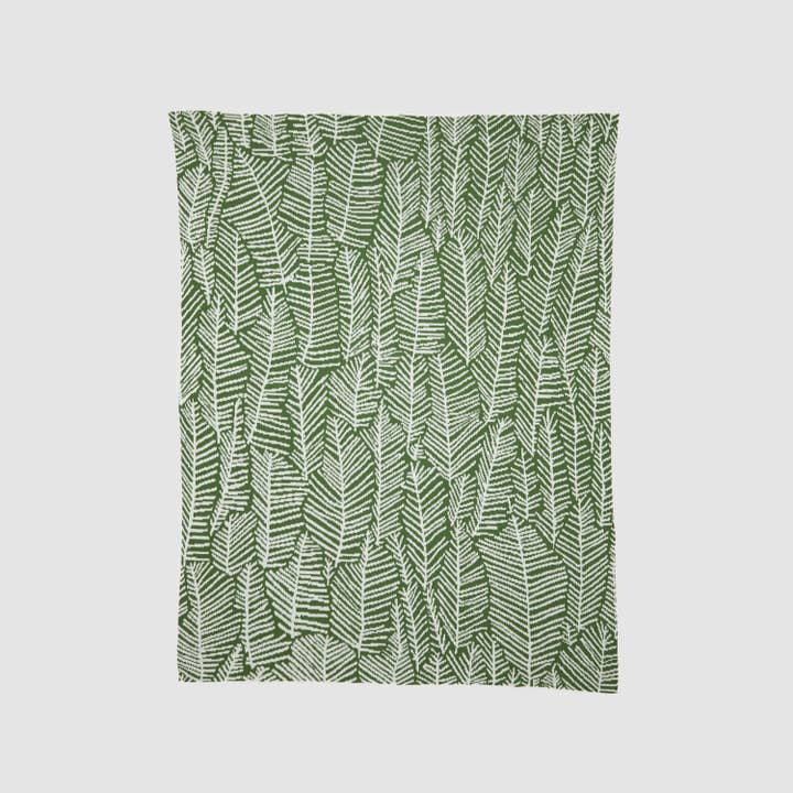 In2Green - Wholesale Throw Blanket - Cotton Sustainable Knit Throw Blanket - Leaf Melody by Elodie Blanchard