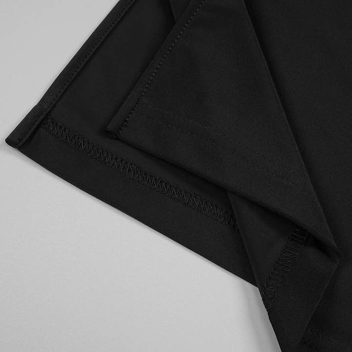 Black SY057 Elegant Split Long Dress with Oblique Shoulder for wholesale on Faire21