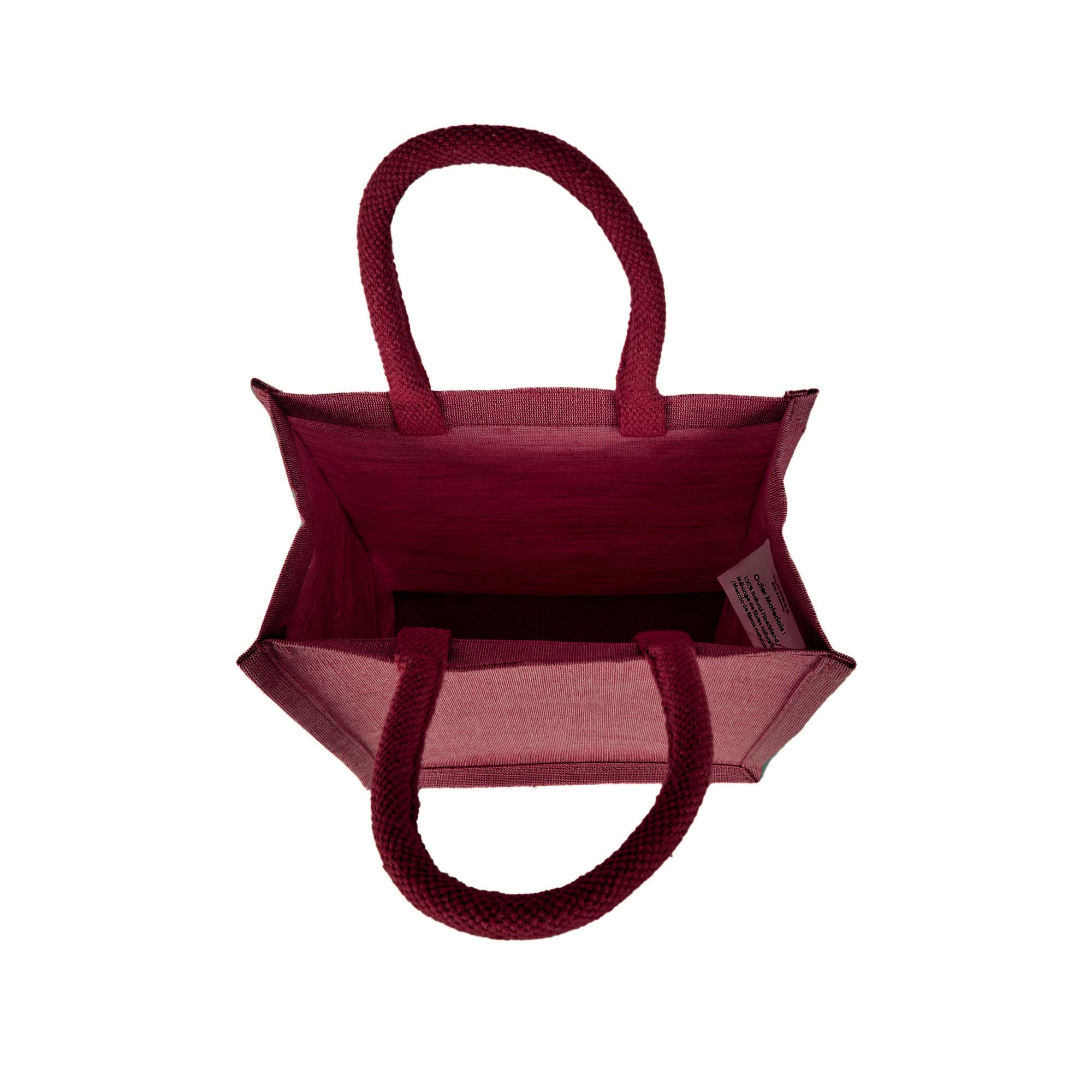 ecojutebags – Engroshandel Indkøbspose/indkøbstaske – 4 genanvendelige Juco-tasker med lomme og håndtag – 12x10x6 - Gave6