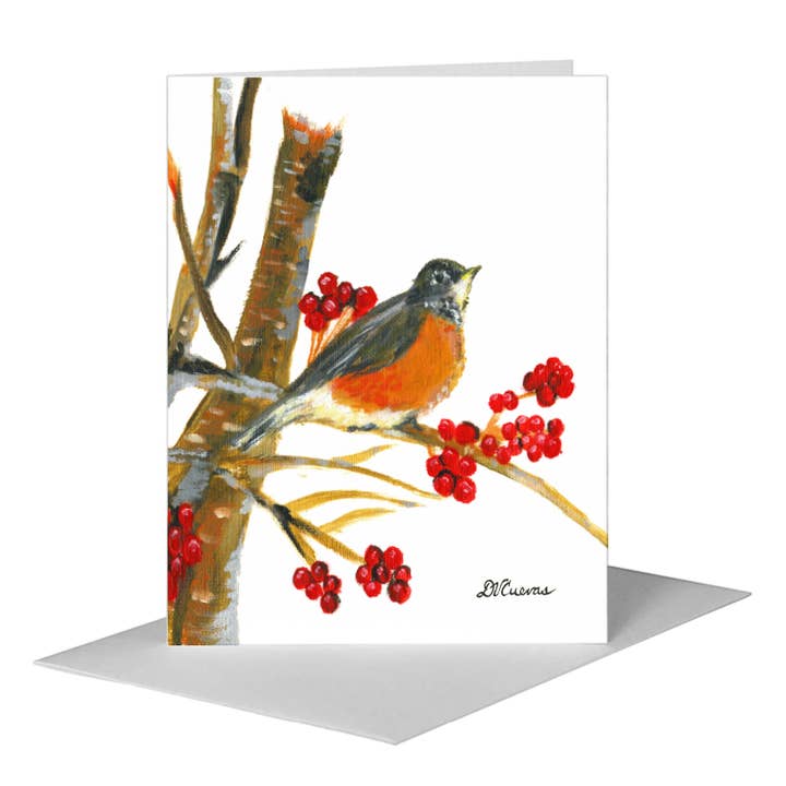 Robin, Greeting Card (#7357A) for wholesale by Printed Canvas