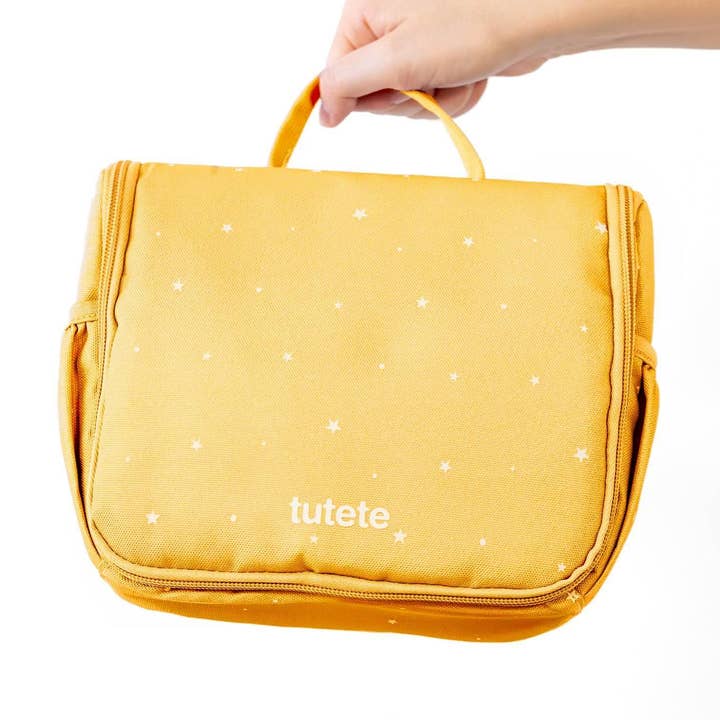 Tutete Stars Mustard Travel Toiletry Bag for wholesale by Tutete