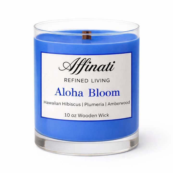 Aloha Bloom Trævæk Candle – Luksus 10 oz Sojablanding | Affinati for engroshandel hos Affinati