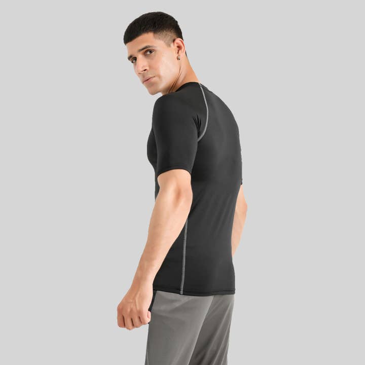 Grey Short Sleeve Compression Shirt for wholesale on Faire2