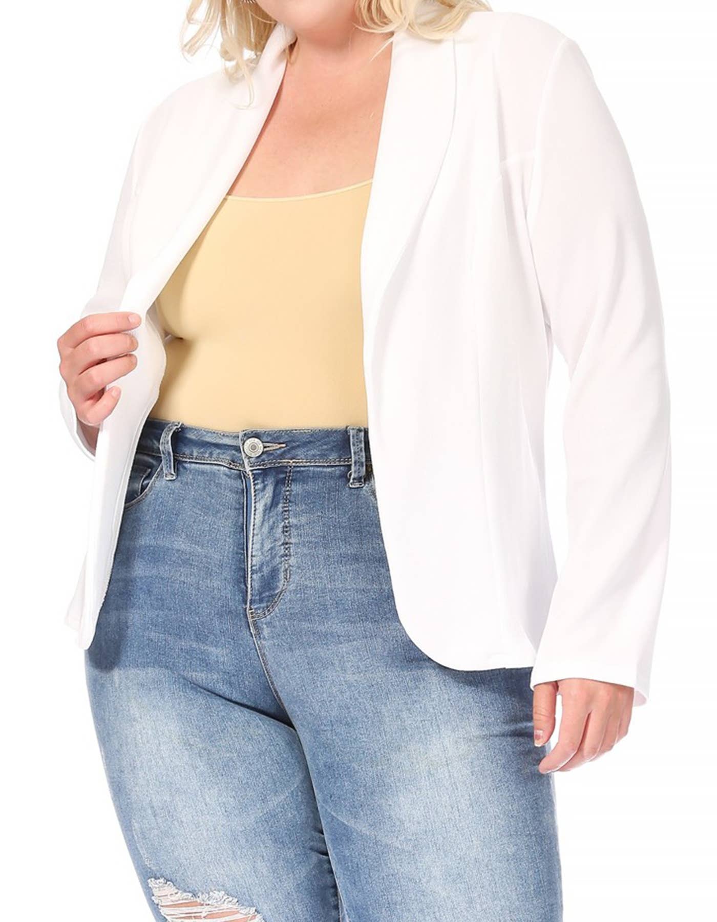 MOA COLLECTION - Wholesale Blazer - Women's - Women's Solid Casual Plus Size Trendy Blazer Jacket44