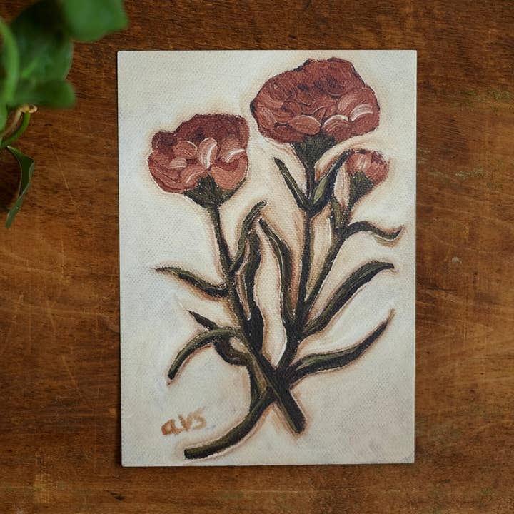 January Birth Flower Fine Art Print | Carnation | 5x7 for wholesale by annalisa v. sawtell