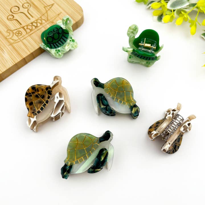 TheDivaSoap - Wholesale Hair Clip - Women's - Mini Turtle Claw Clip, Marine Animal Small Hair Clip3