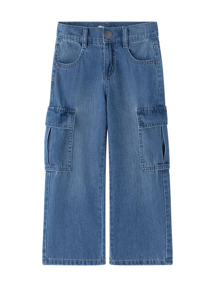 Pantaloni jeans bambino 7-12A tasche laterali JBV56285 per la vendita all'ingrosso da parte di Newness Kids