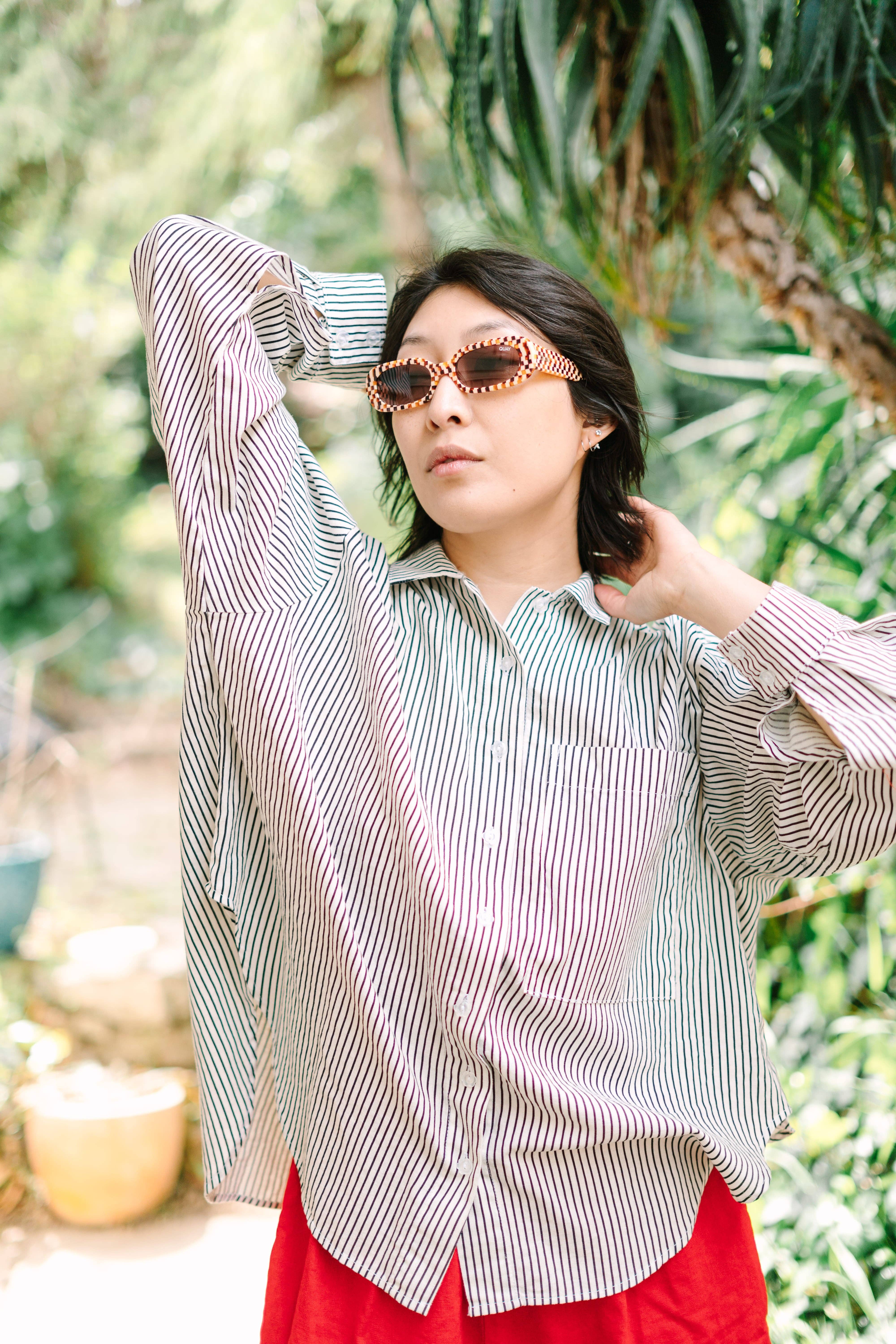 Nettle Studios - Wholesale Button Down Shirt - Unisex - Size Inclusive Plus Size Long Sleeve Button Up Striped Linen17