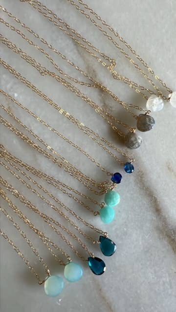 Sonya Renee Jewelry - Wholesale Pendant/Charm Necklace - Dottie Gold Chain Pendant Necklace - Semi-Precious Stone12