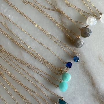 Sonya Renee Jewelry - Wholesale Pendant/Charm Necklace - Dottie Gold Chain Pendant Necklace - Semi-Precious Stone12