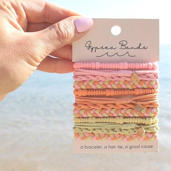 Sunkissed Hair Tie Bracelets (Pre-pack of 10 cards) for wholesale by Gypsea Bands