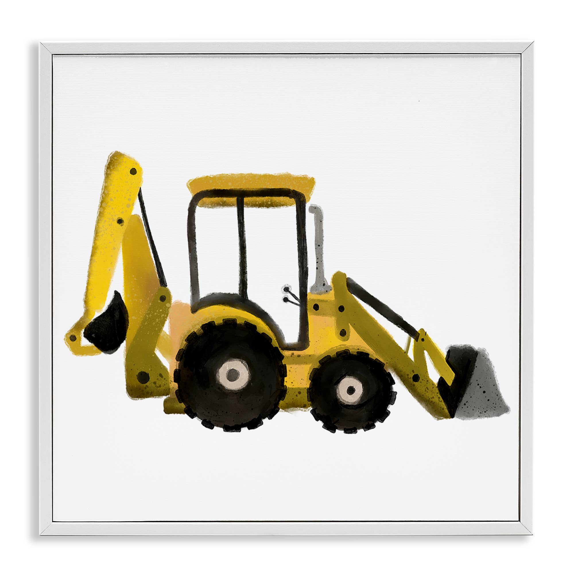 Stupell Industries - Vendita all'ingrosso Decorazione da parete - Bambini e neonati - Arte Incorniciata con Bulldozer Semplice Giallo23