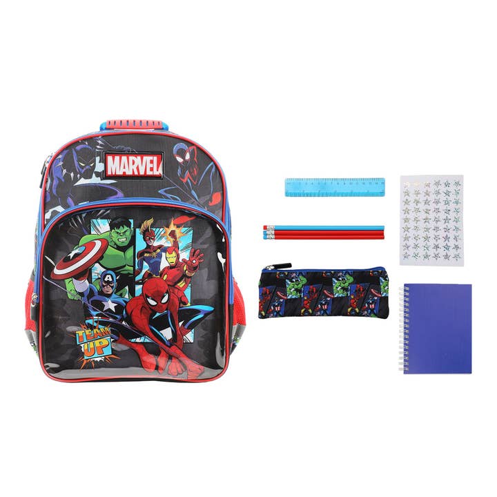Marvel Avengers 5-Piece 16" Backpack & Stationery Value Set for wholesale by Bioworld Merchandising