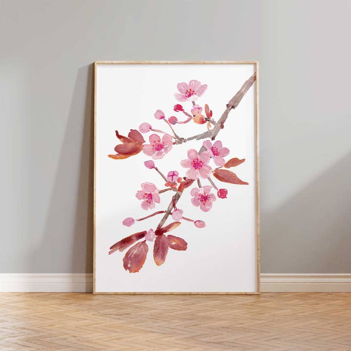 Jenny Vellacott - Wholesale Art Print - Floral Print of Cherry Blossom Print Spring Floral Print1