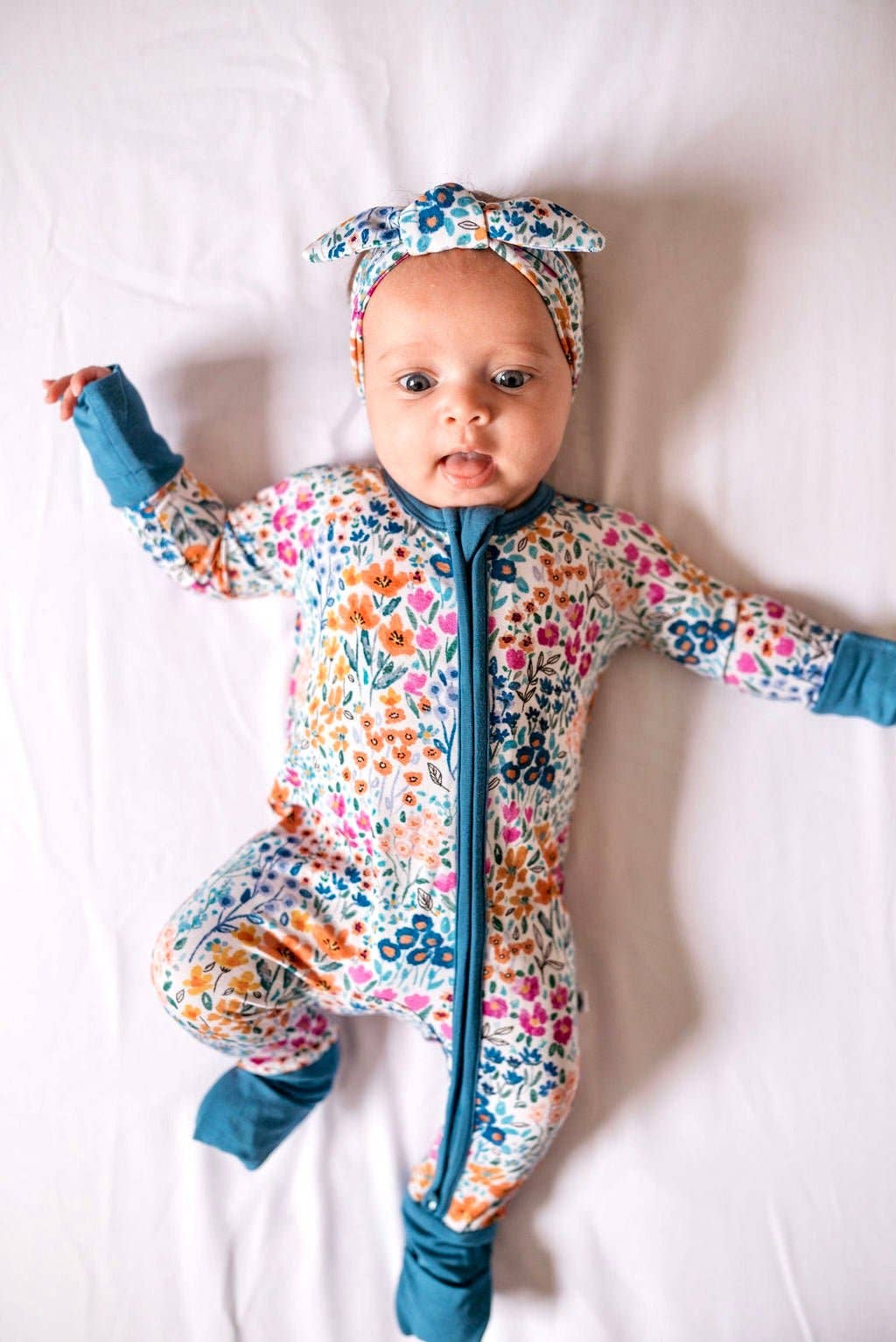 Jammie Session formerly Big Dreams Little Jammies - Wholesale Jumpsuit - Baby - Whispering Wildflowers Romper, flowers bamboo baby romper, bamboo pajama romper, soft baby romper, eco friendly baby romper, unisex baby outfit, baby sleepwear, sustainable baby clothes, bamboo sleep romper, cozy baby pajamas, bamboo sleepwear5