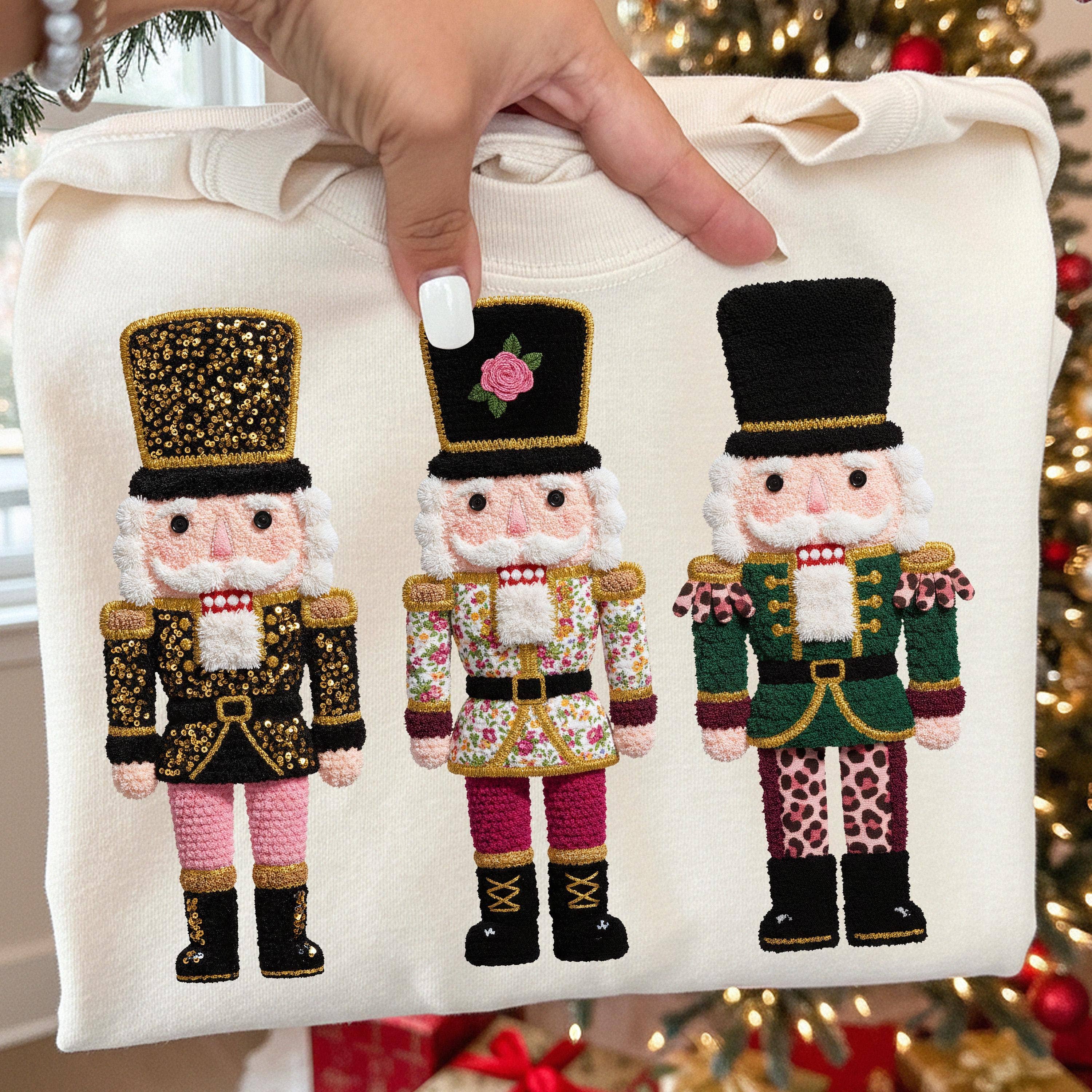 NVC Ecommerce LLC – wholesale T-shirt med logga - Dam – Trendig virkad jultröja, retro nötknäppare sweatshirt1