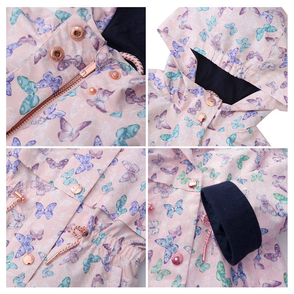 Rokka & Rolla - Wholesale Windbreaker - Kids - Girls' Light Rain Jacket Hooded Trench Coat4