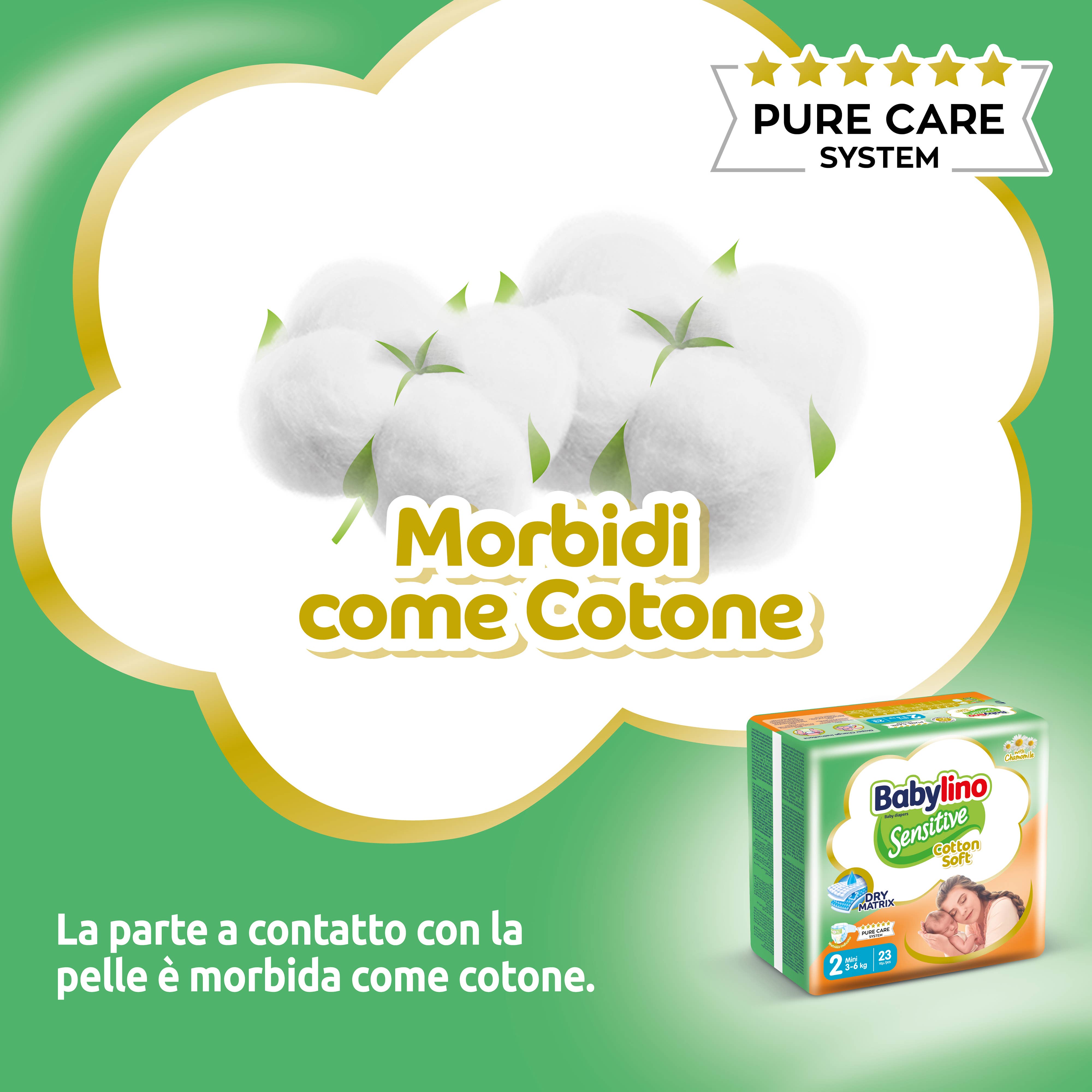 Babylino - Wholesale Diaper (Non-Cloth) - Baby - Babylino Sensitive Cotton Soft, Diapers Size 2, 64 Units7