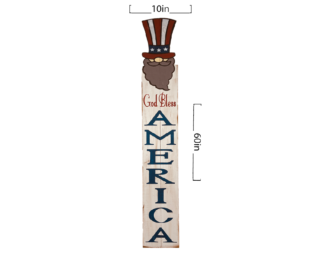 Pheasant & Needham Home Decor & Crafts - Wholesale Sign - America Gnome Handcrafted Wood Porch Sign1