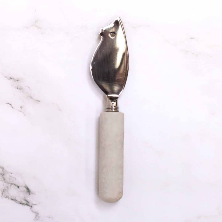 Leopard Print Etched Spreader White 6.5x1.5 for wholesale by The Royal Standard