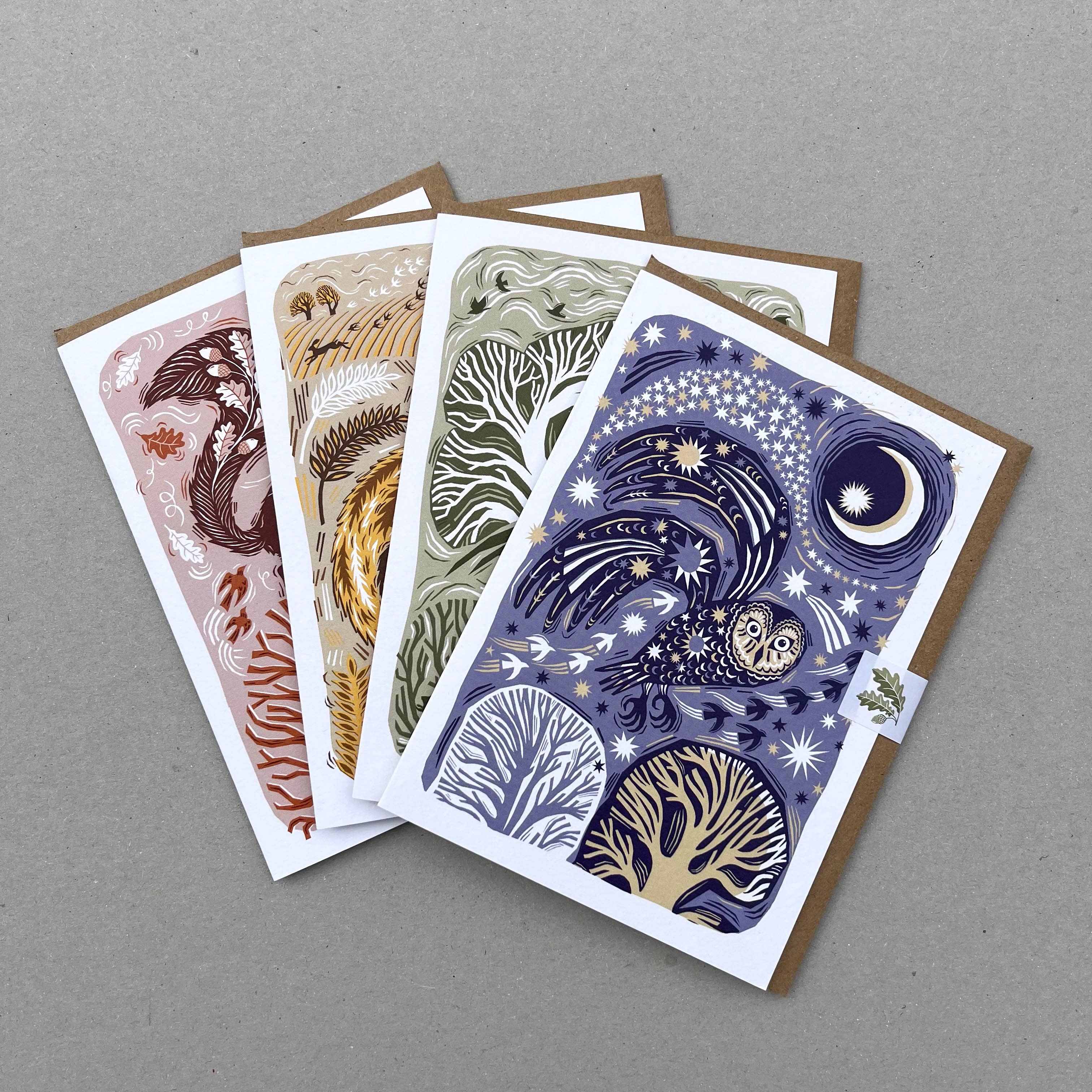 Folded Forest – wholesale Everyday greeting card – Greetings Card - Midnight Owl4