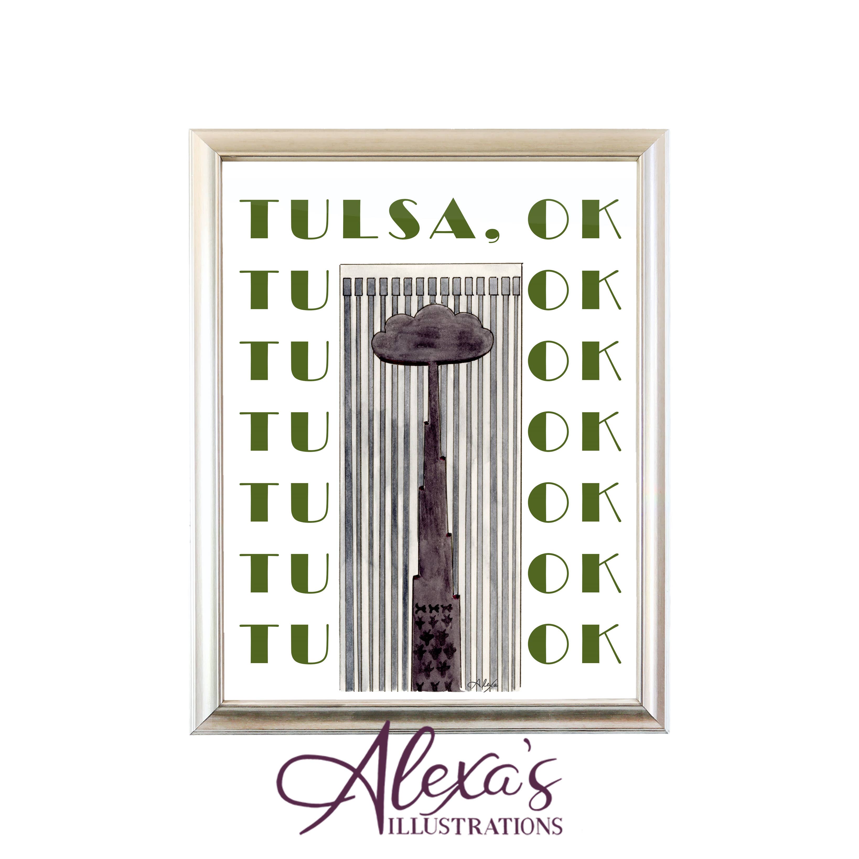 Alexa's Illustrations - Wholesale Art Print - Tulsa, Oklahoma Skyscraper Prints3