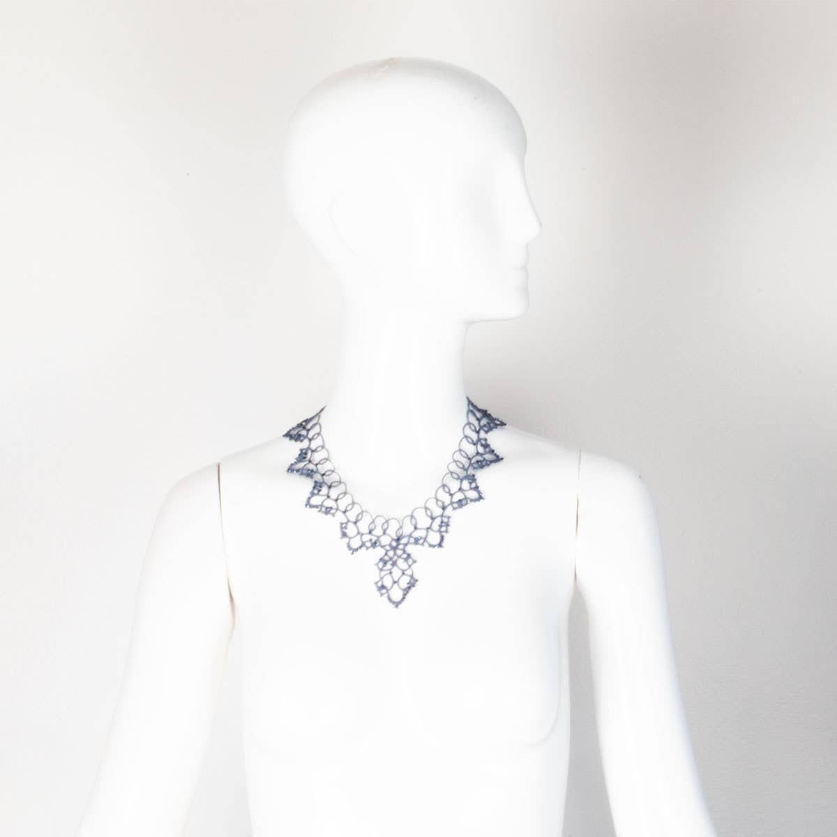 Silk Wool and Bijoux - Wholesale Bib Necklace - "mountain ridge" silk crocheted necklace3
