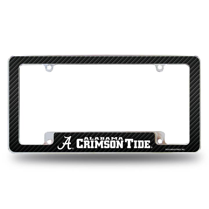 NCAA Alabama Crimson Tide Carbon Fiber Chrome Frame for wholesale by Rico Industries