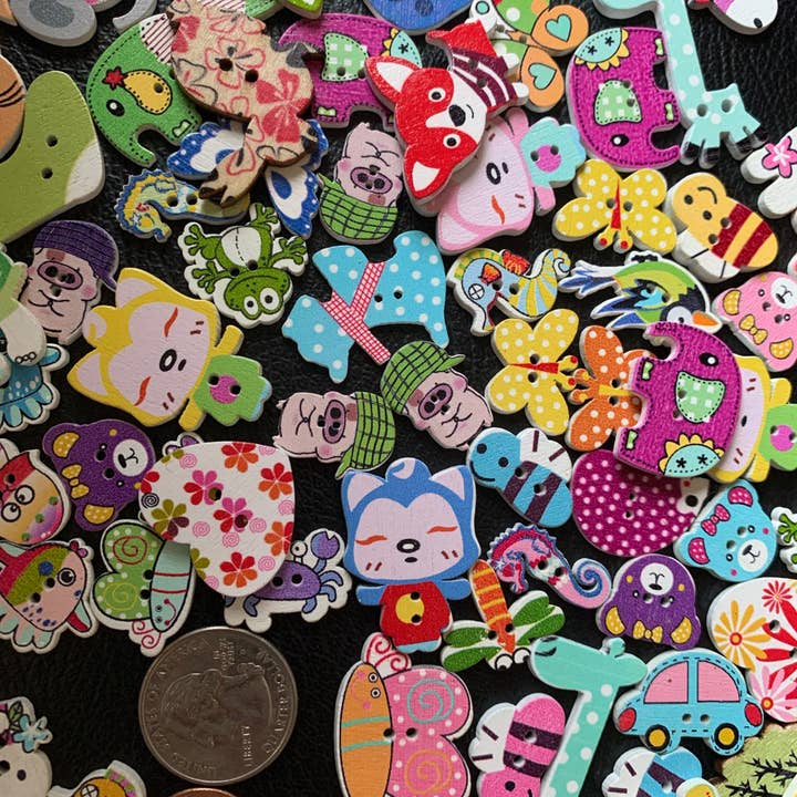 Magnifique Hearts - Vente Matériels de bricolage - Boutons de dessin animé avec personnages pour bricolage, scrapbooking, décoration4