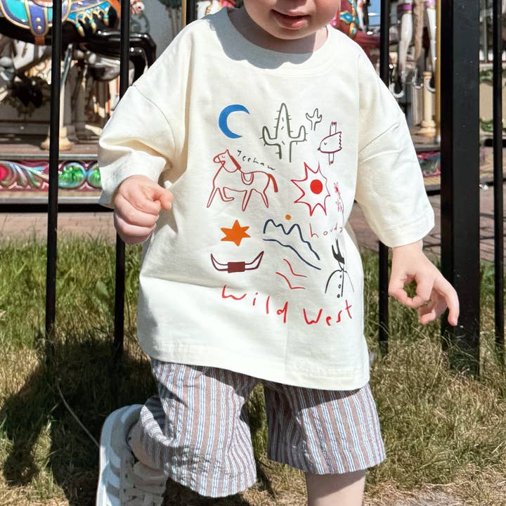 T-shirt Gráfica Infantil de Tamanho Grande | Faroeste por atacado de SimplyExtraJordanary