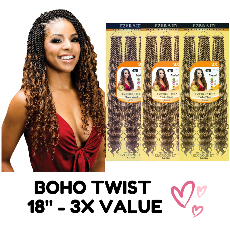 EZBRAID UK - Wholesale Hair Extensions - EZCROCHET Boho Twist 18"-3X0