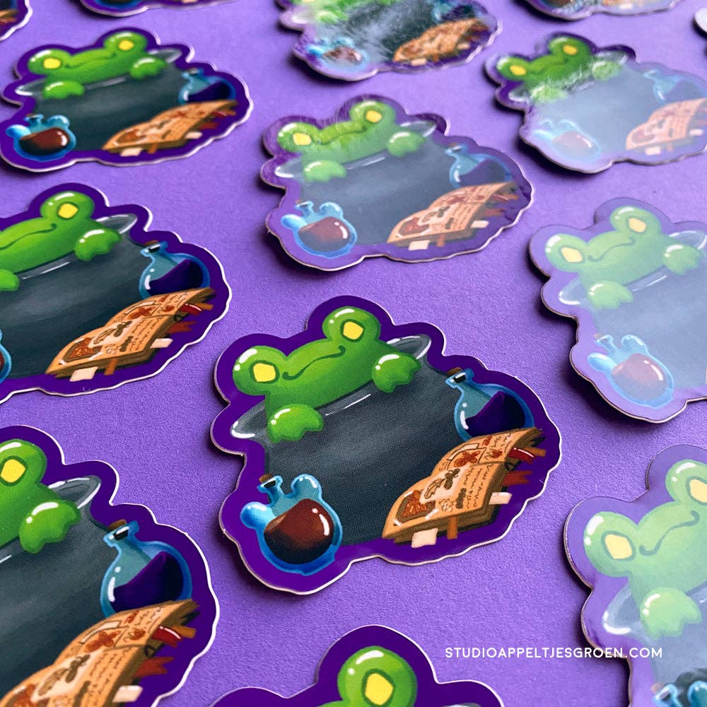 Studio Appeltjesgroen - Wholesale Sticker - Cauldron Frog  Vinyl Sticker Halloween6