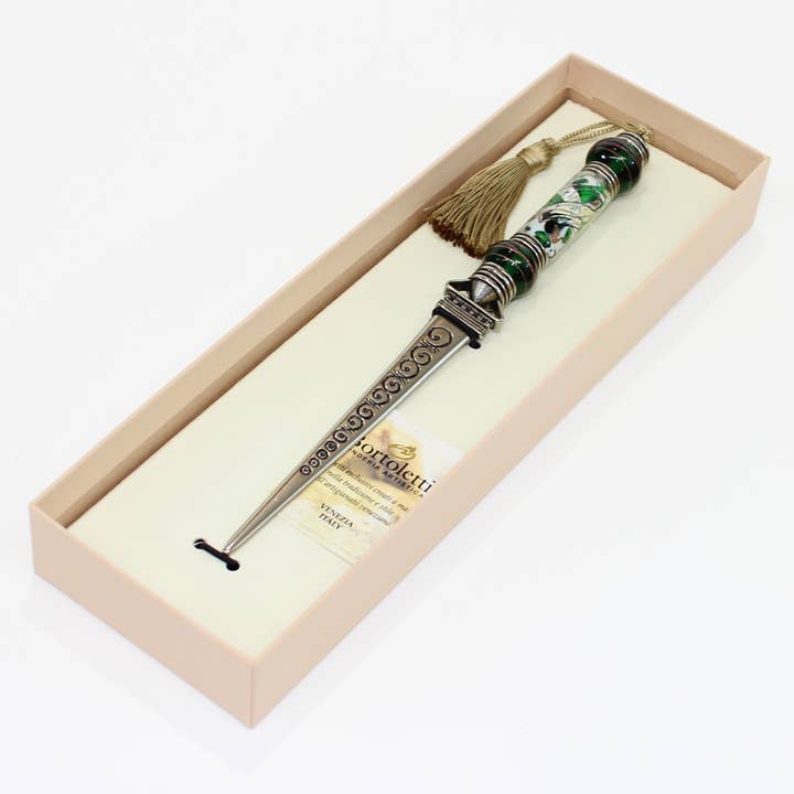 Briefopener met handvat van Murano-glas, handgemaakt, vintage voor wholesale door San Lorenzo Design