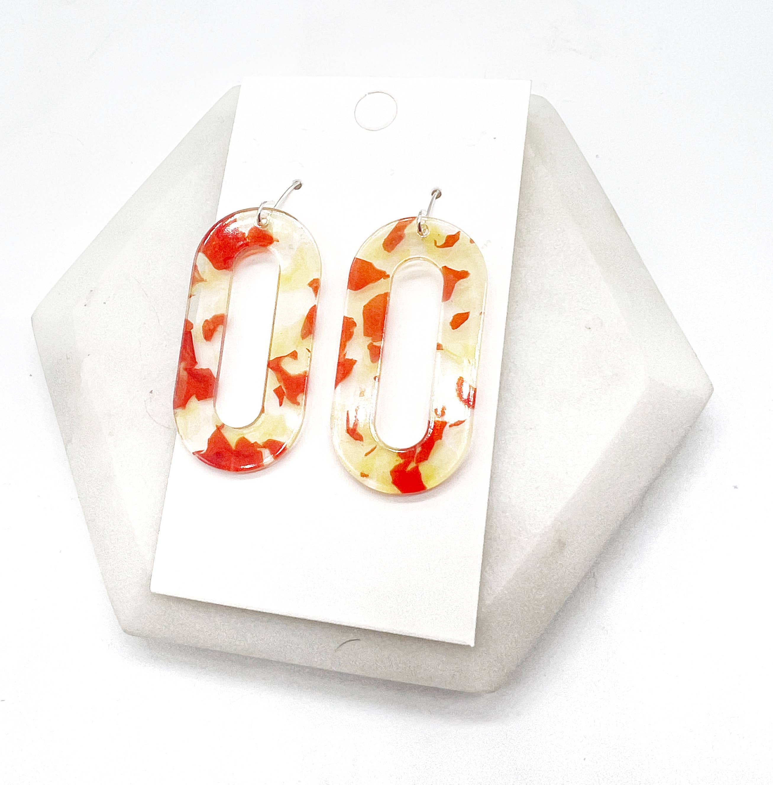 Baubles by B - Vente Boucles d'oreilles pendantes - Boucles d'oreilles en acrylique Kansas City Yellow Red Chiefs6