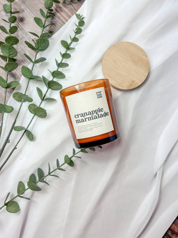 Glass Amber Jar | Private Label for wholesale by Olive + Renn Candle Studio