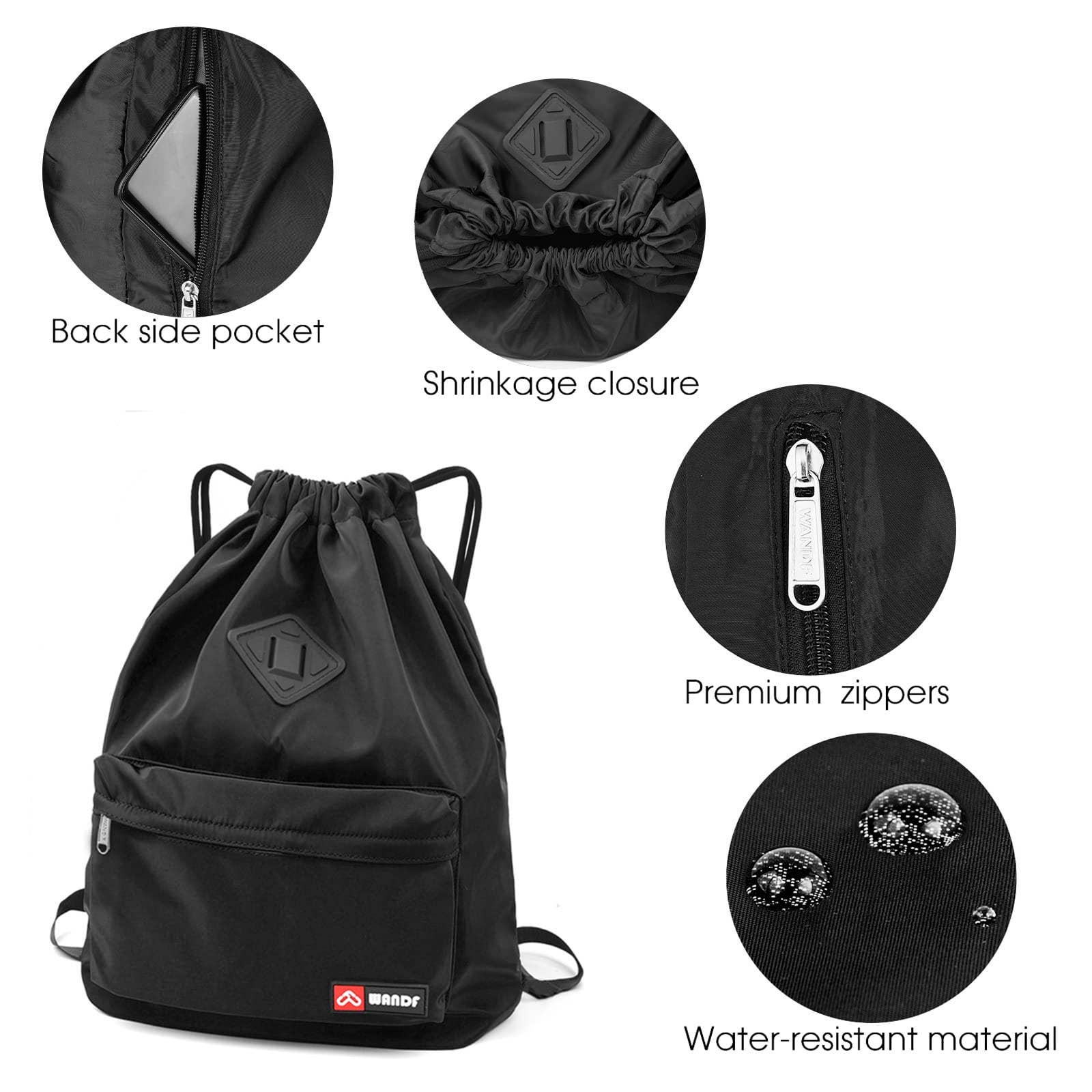 wandf - Wholesale Backpack - Unisex - WF6030 Sport Drawstring Backpack With Shoe Compartment4