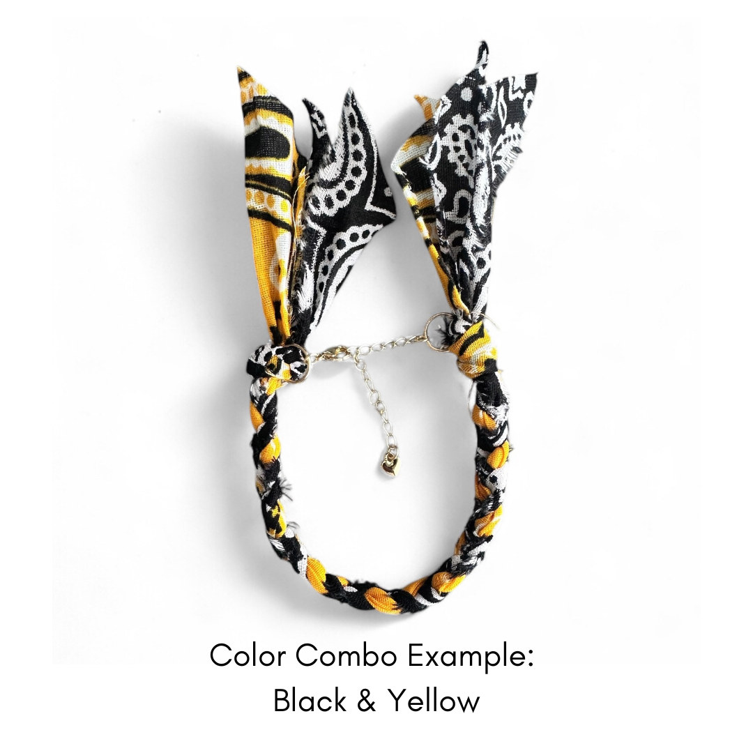 Karma Cat Jewelry Co. - Wholesale Woven/Braided Bracelet - Custom Bandana Bracelet / School Spirit, Cheer, game day12