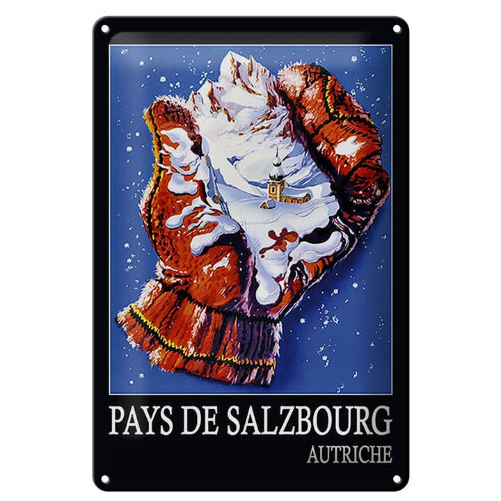 Femer - Wholesale Sign - Tin sign travel 20x30 cm Salzburg region Austria