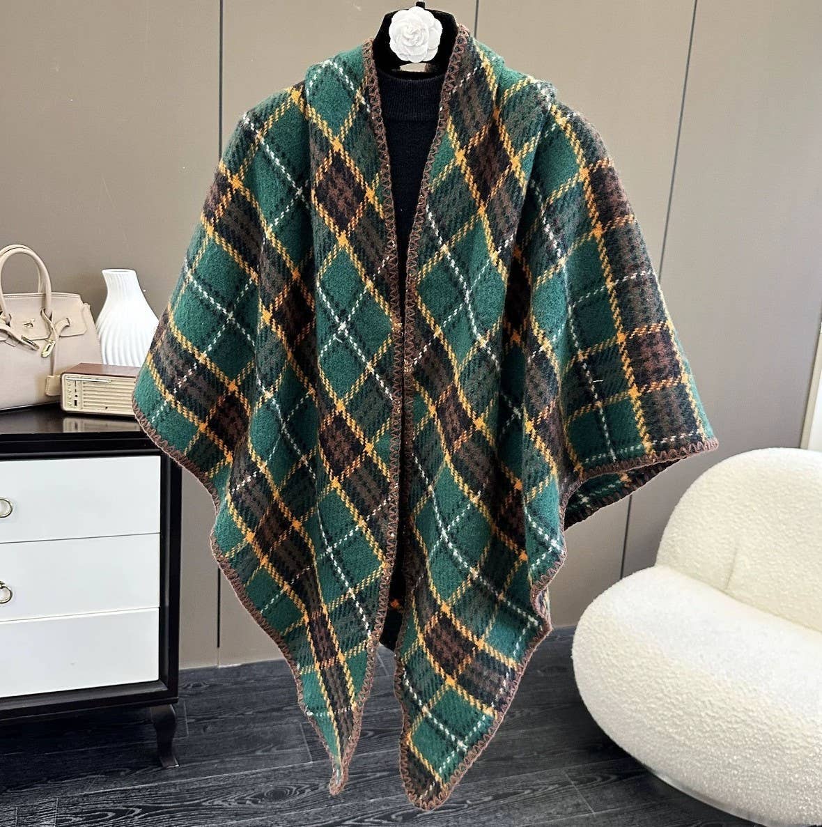 JC Sunny Fashion - Vente Écharpe – femme - Écharpe à carreaux triangulaire JC0235069