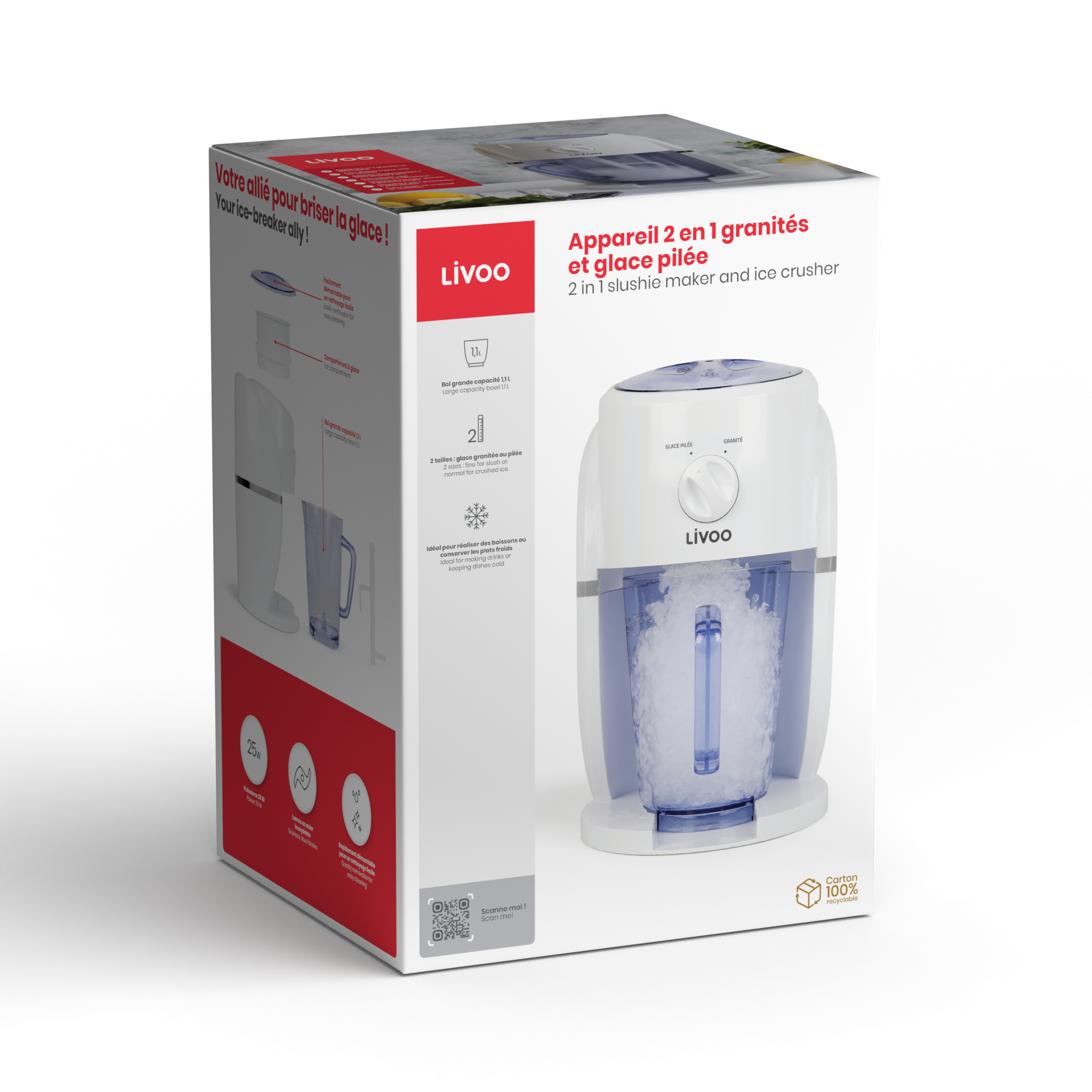 Livoo - Wholesale Kitchen Appliance - DOM430 - 2-in-1 Slushie and Crushed Ice Machine4