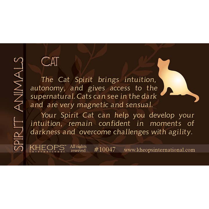 Tarjeta de información sobre animales espirituales para gatos (cada uno) para venta al por mayor de Kheops International